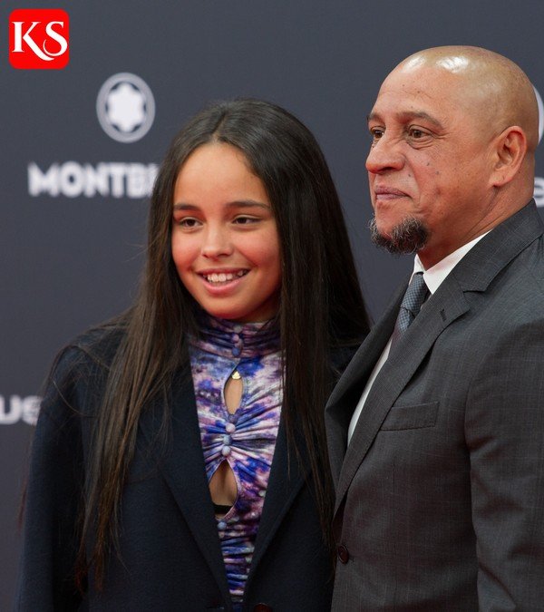 Roberto Carlos mit seiner Tochter bei den Laureus World Sports Awards 2024 in Madrid